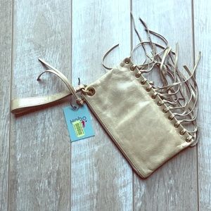 Nwt, hobo wristlet, light tan color